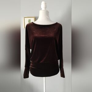 Boston Proper tops  Women Size XS Velvet Brown Long Sleeve Good Condition
